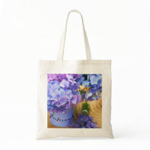 Blue Hydrangea Bridesmaid Tote Bag