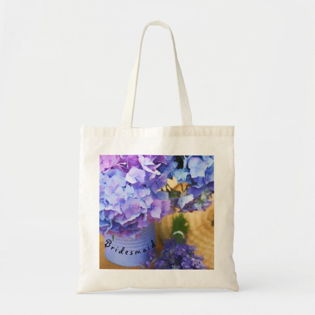 Blue Hydrangea Bridesmaid Tote Bag Tragetasche (Vorne)