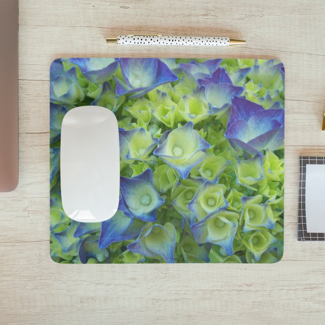 Blue Hydrangea Buds Floral Mousepad (In Situ)