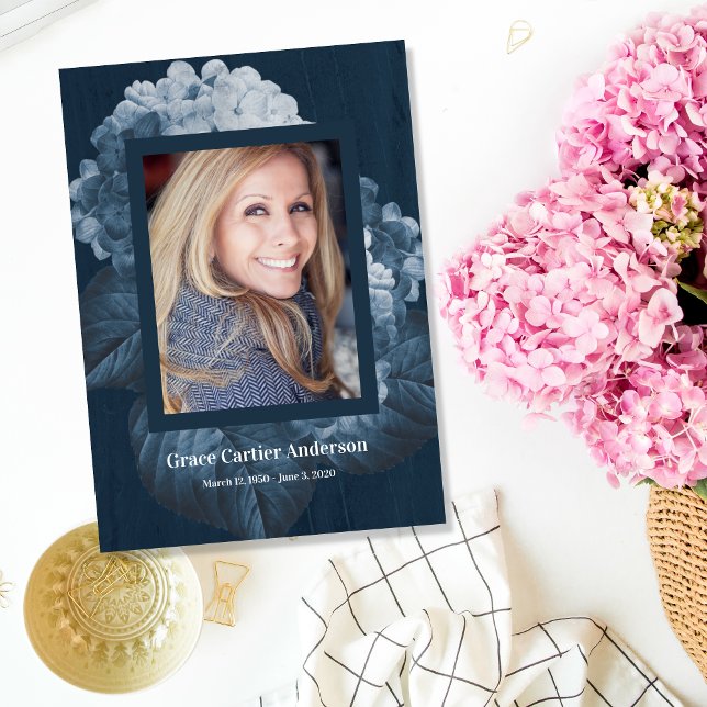 Blue Hydrangea Celebration of Life Program Programm (Von Creator hochgeladen)