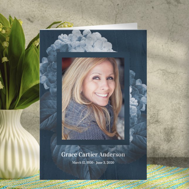 Blue Hydrangea Celebration of Life Program Programm (Von Creator hochgeladen)