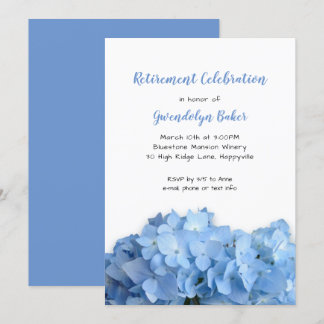 Blue Hydrangea Celebration Retirement Geburtstag Einladung