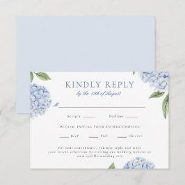 Blue Hydrangea Classic Food Choice RSVP Karte