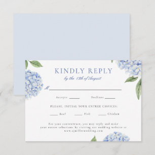 Blue Hydrangea Classic Food Choice RSVP Karte