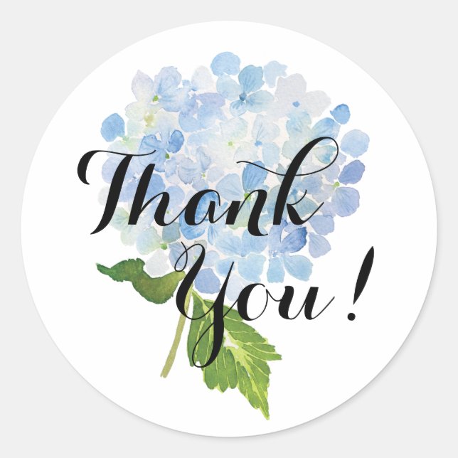Blue Hydrangea Danke Stickers (Vorderseite)