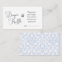 Blue Hydrangea Diaper Raffle Card Begleitkarte