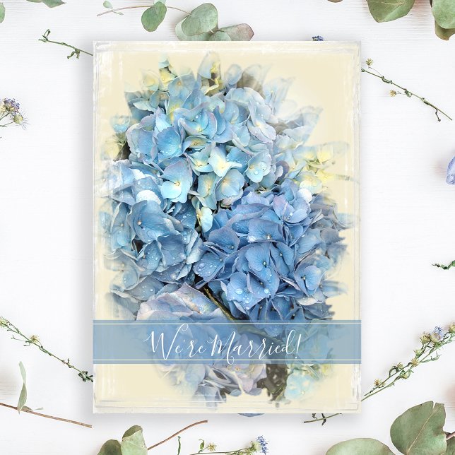 Blue Hydrangea Ehe / Elopement Ankündigung (Von Creator hochgeladen)