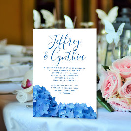 Blue Hydrangea Einfache Lässige Hochzeitseinladung Einladung