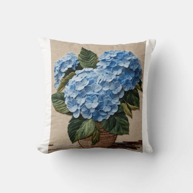 Blue Hydrangea Elegance Kissen (Vorderseite)