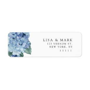 Blue Hydrangea Elegantes Rücksendeadresse-Label