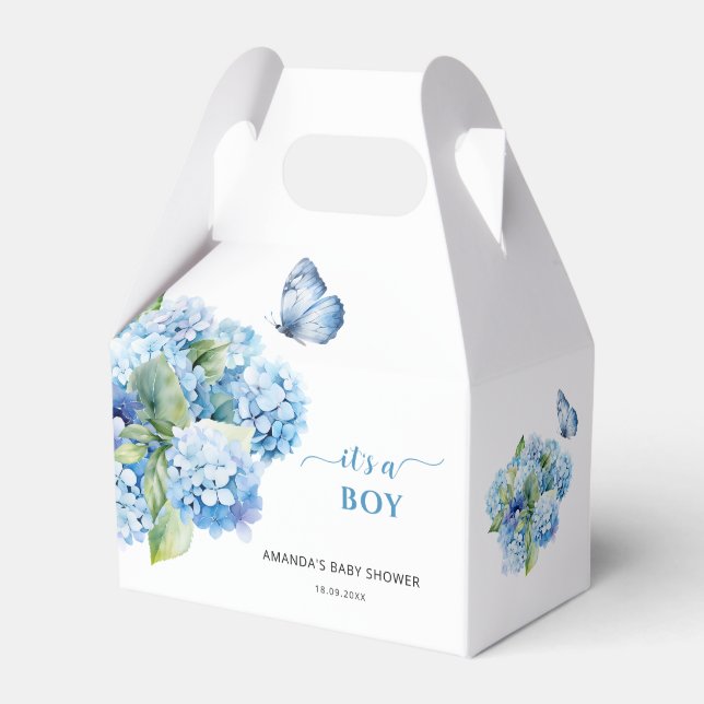 Blue Hydrangea Es ist eine Baby-Dusche Geschenkschachtel (Vorderseite)