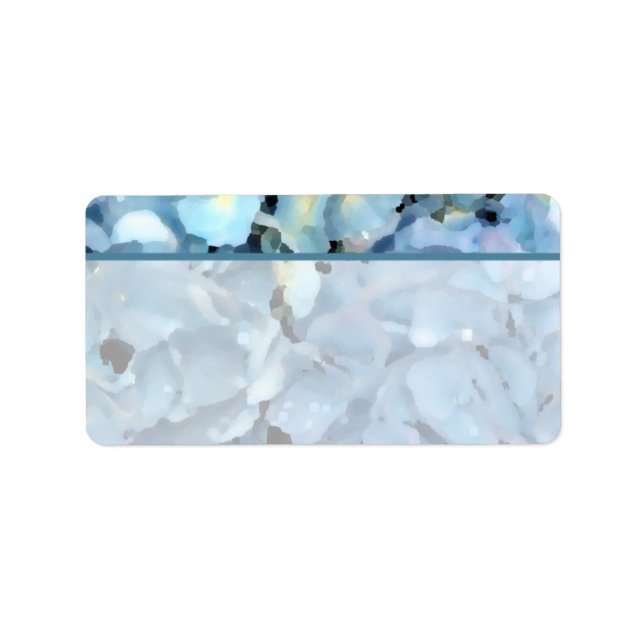 Blue Hydrangea Floral Adressaufkleber (Vorne)