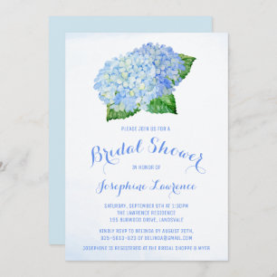 Blue Hydrangea Floral Bridal Dusche Einladungen