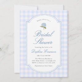 Blue Hydrangea Floral Bridal Shower Einladung