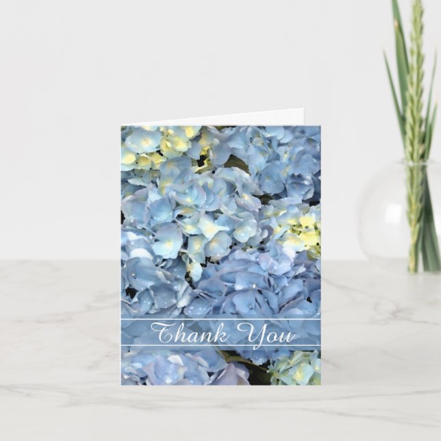 Blue Hydrangea Floral Bridesmaid Vielen Dank Dankeskarte (Vorderseite)