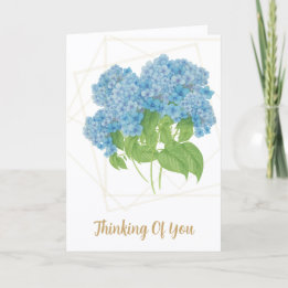Blue Hydrangea Floral | Custom Thinking of You Car Karte
