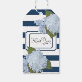 Blue Hydrangea Floral Moderne Elegante Marine gest Geschenkanhänger