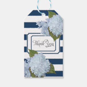 Blue Hydrangea Floral Moderne Elegante Marine gest Geschenkanhänger