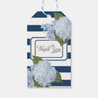Blue Hydrangea Floral Moderne Elegante Marine gest Geschenkanhänger