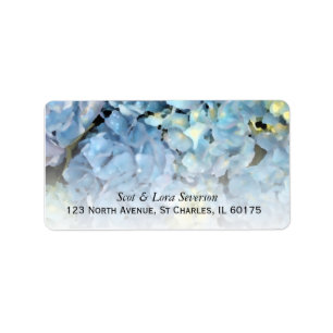Blue Hydrangea Floral Rücksendeadresse Adressaufkleber