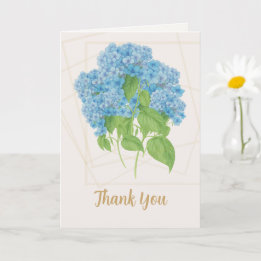 Blue Hydrangea Floral | Thank You Karte