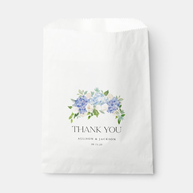 Blue Hydrangea Floral Wedding Danke, dass du Bags  Geschenktütchen (Vorderseite)