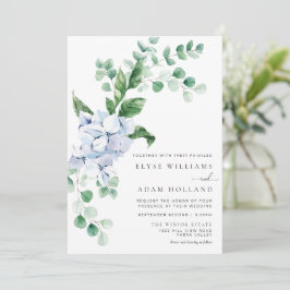 Blue Hydrangea Floral Wedding Einladung