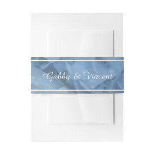 Blue Hydrangea Floral Wedding Einladungsbanderole