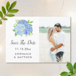 Blue Hydrangea Floral Wedding Foto Save the Date