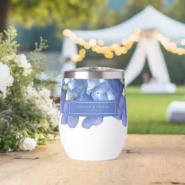 Blue Hydrangea Floral Wedding Personalisiert Names