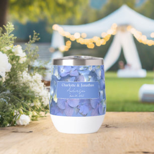 Blue Hydrangea Floral Wedding Personalisiert Names