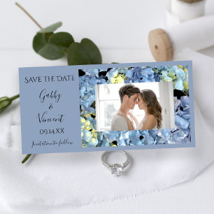 Blue Hydrangea floral Wedding Save the Date