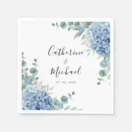 Blue Hydrangea Floral Wedding  Serviette