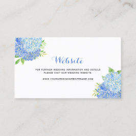 Blue Hydrangea Floral Wedding Website Card Visitenkarte