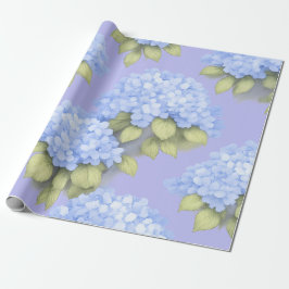 Blue Hydrangea Floral Wrapping Paper Geschenkpapier