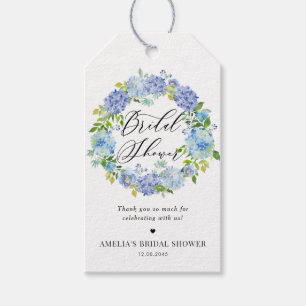 Blue Hydrangea Floral Wreath Brautparty Geschenkanhänger