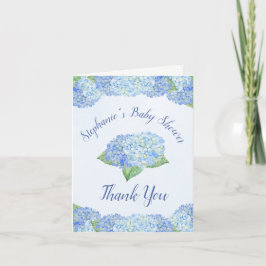 Blue Hydrangea Florals Baby Dusche Vielen Dank Dankeskarte