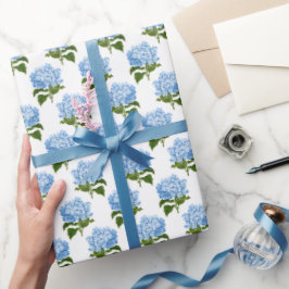 Blue Hydrangea Flower Blossom  Geschenkpapier
