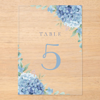 blue hydrangea flowers table 5 acryleinladungen
