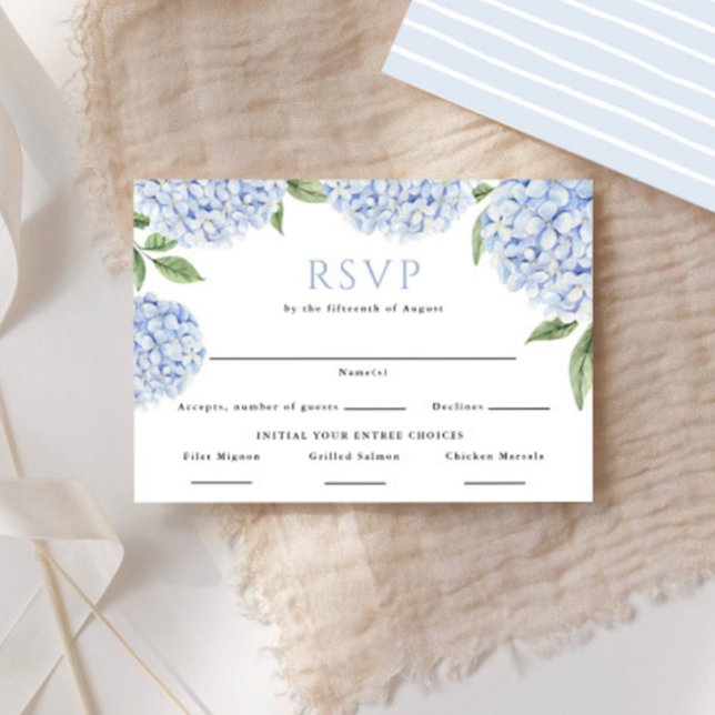 Blue Hydrangea Food Choices Border Wedding Antwort (Von Creator hochgeladen)