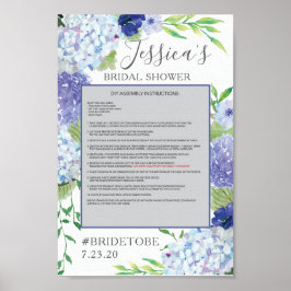 Blue Hydrangea Foto Prop Plakatrahmen Poster