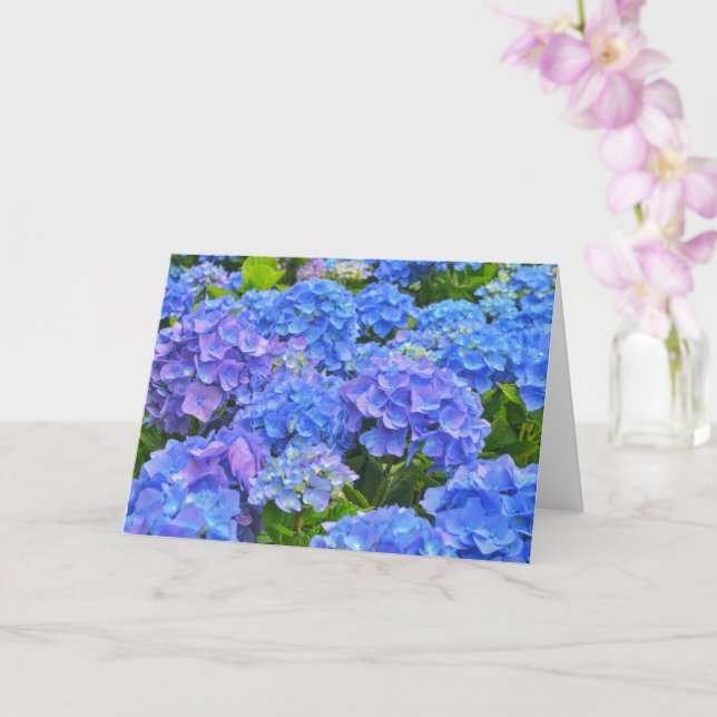 Blue Hydrangea Garden Art Note Card Karte (Orchidee)