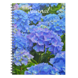 Blue Hydrangea Garden Blume Journal Spiral Notizblock
