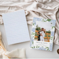 Blue Hydrangea Gerahmtes Foto Save the Date