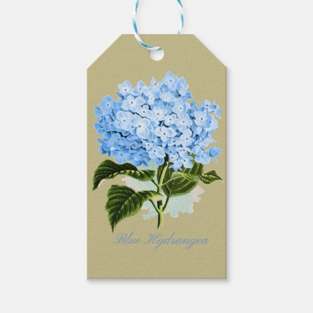 Blue Hydrangea Geschenkanhänger (Vorderseite)
