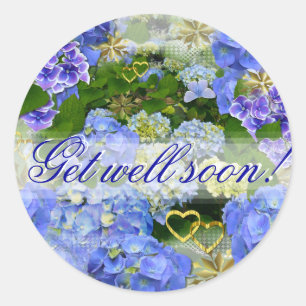 BLUE HYDRANGEA ~ "Get Well" ~ Stickers