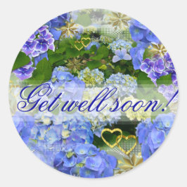 BLUE HYDRANGEA ~ "Get Well" ~ Stickers