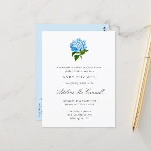 Blue Hydrangea Grandmillennial Baby Shower Postkarte