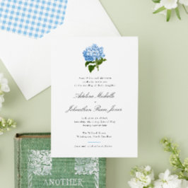 Blue Hydrangea Grandmillennial Wedding Einladung