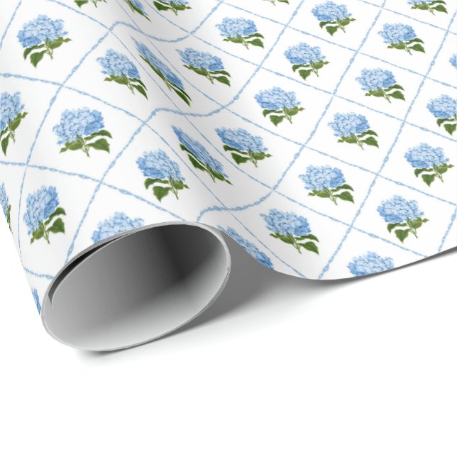 Blue Hydrangea GrandMillennium Geschenkpapier (Rolleneckpunkt)